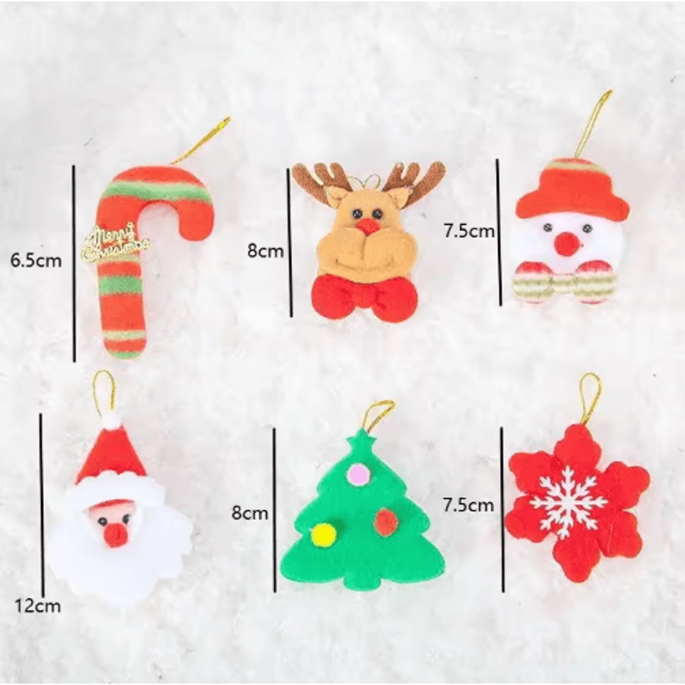 6Piece Felt Christmas Tree Ornament Set Cute Snowman Star Holiday Decorations 1