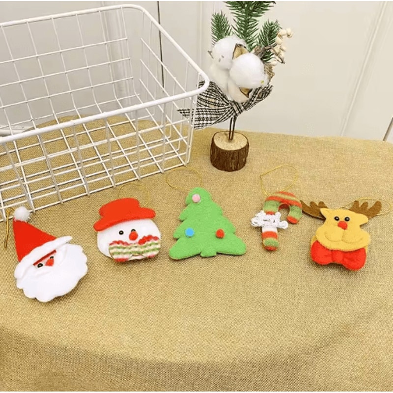 6Piece Felt Christmas Tree Ornament Set Cute Snowman Star Holiday Decorations 2