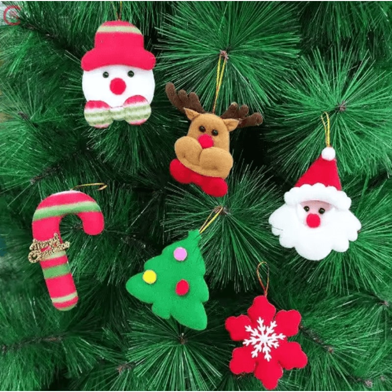 6Piece Felt Christmas Tree Ornament Set Cute Snowman Star Holiday Decorations 4
