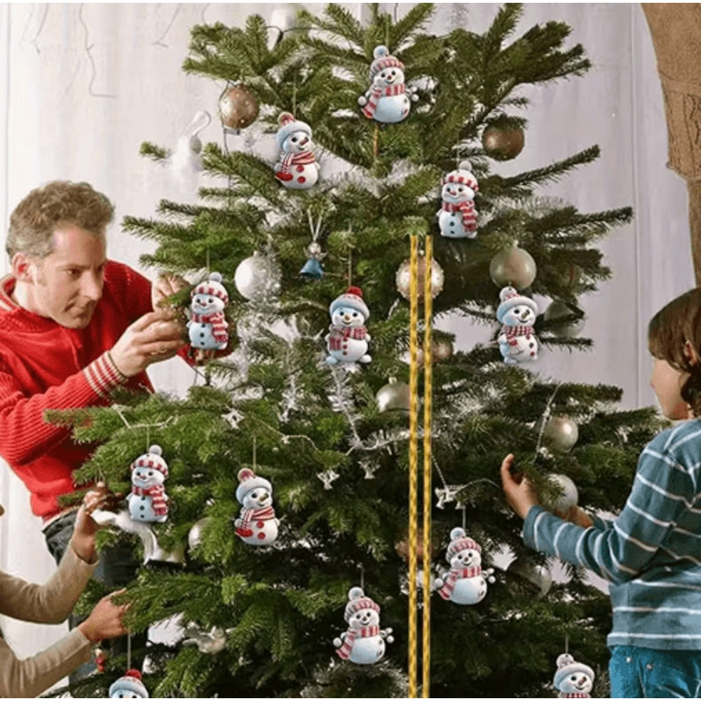 10Piece Christmas Car Rearview Mirror Ornaments Acrylic Snowman Hanging Decorations 2