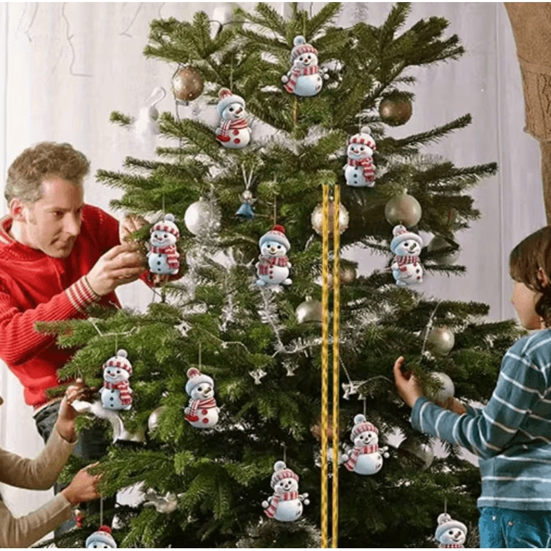 10Piece Christmas Car Rearview Mirror Ornaments Acrylic Snowman Hanging Decorations 2