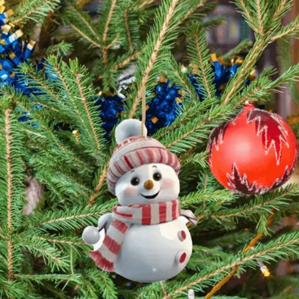 10Piece Christmas Car Rearview Mirror Ornaments Acrylic Snowman Hanging Decorations 5