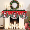 Snowman Christmas Mantel Scarf Table Runner Festive Fireplace Holiday Table Decoration 4