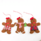 3Piece Gingerbread Man Christmas Ornaments Plush Holiday Tree Table Decorations 1