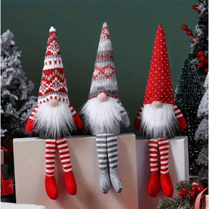 Nordic Christmas Gnome Plush Doll And Faceless Holiday Tabletop Decoration 4