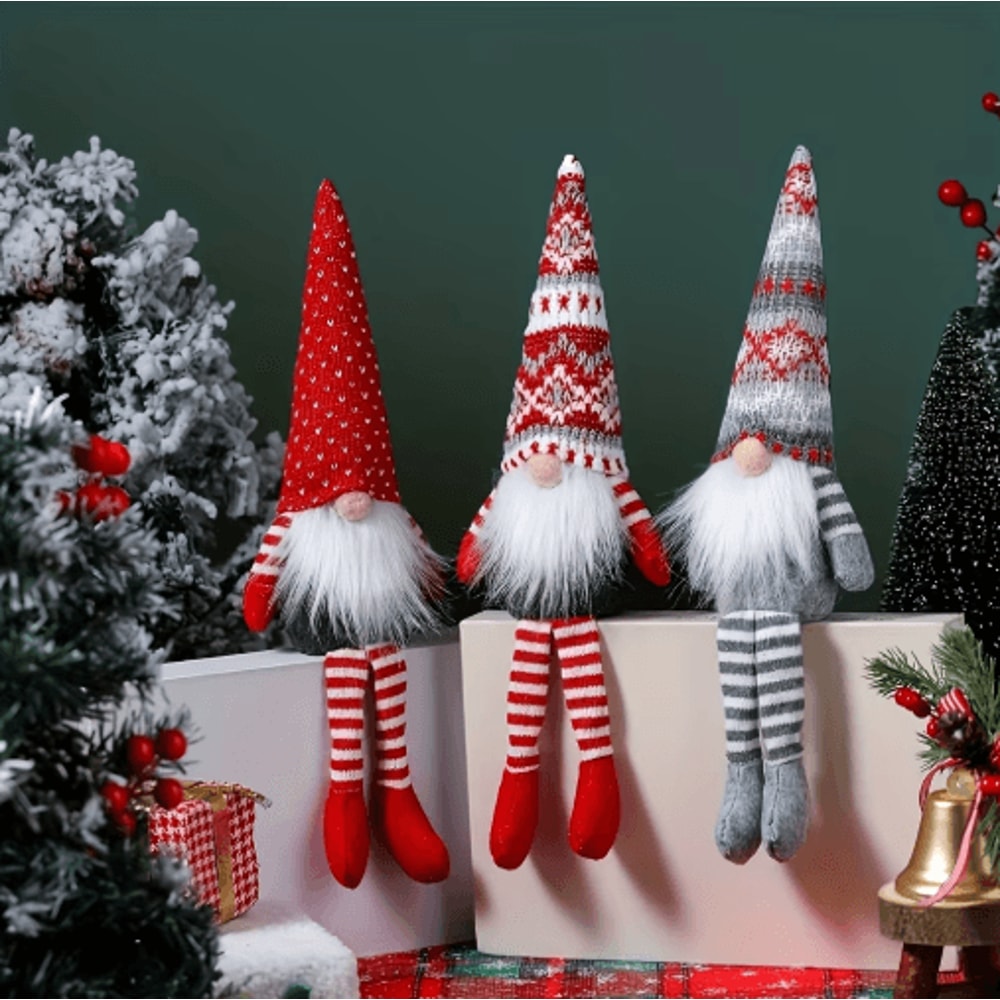 Nordic Christmas Gnome Plush Doll And Faceless Holiday Tabletop Decoration 6