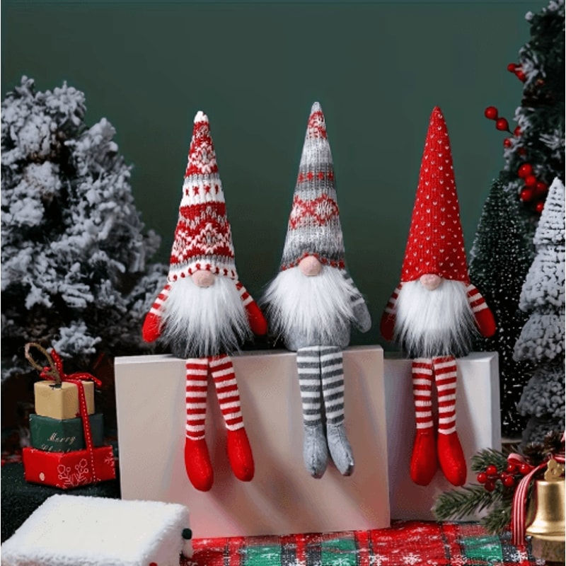 Nordic Christmas Gnome Plush Doll And Faceless Holiday Tabletop Decoration 0