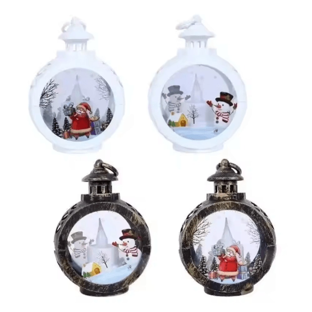 Retro Christmas Night Light Ornament Luminous Holiday Pendant And Table Decor 5