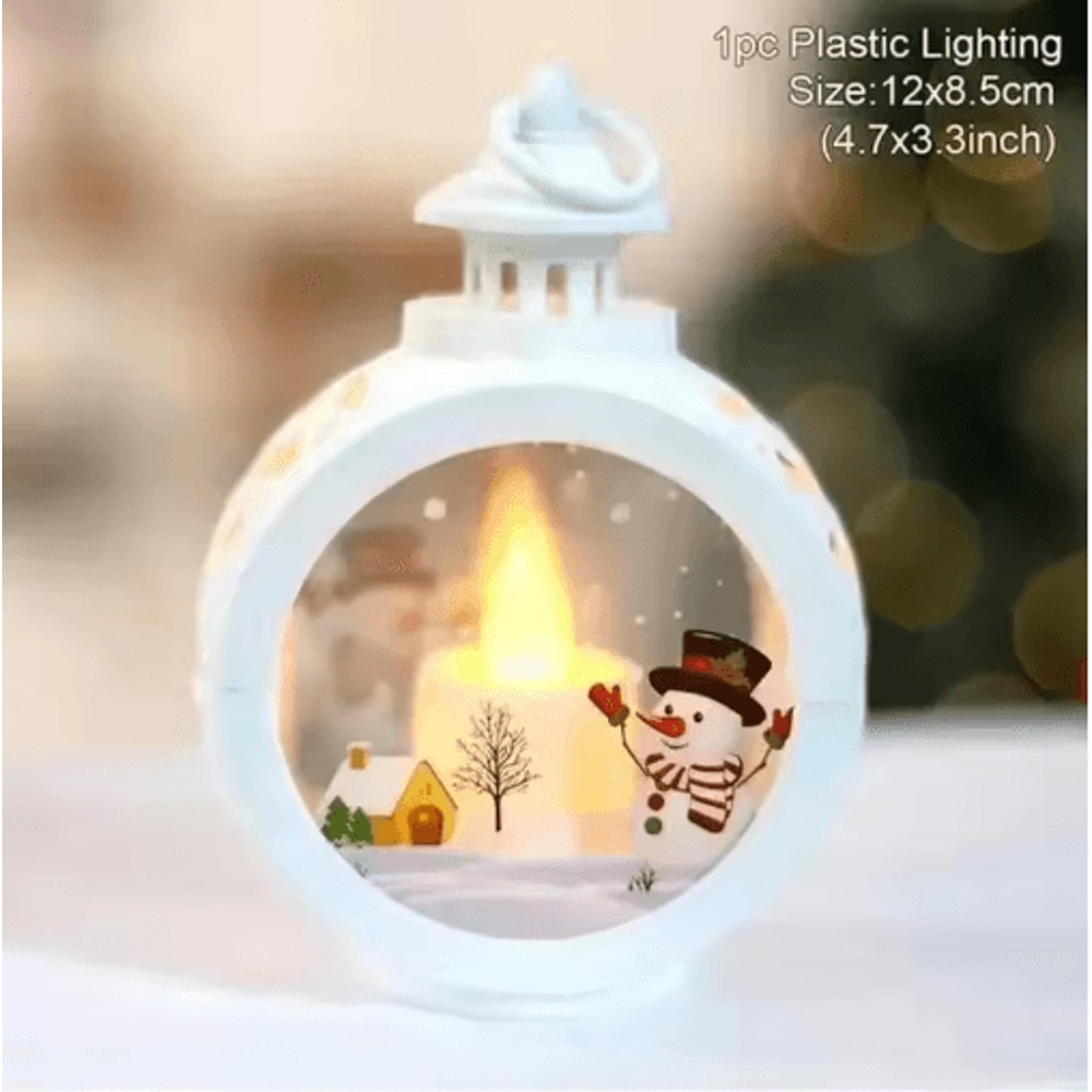 Retro Christmas Night Light Ornament Luminous Holiday Pendant And Table Decor 6