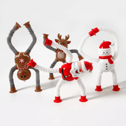 retractable christmas stress relief toys santa snowman elk & gingerbread fidget decorations 1 to 4 pcs