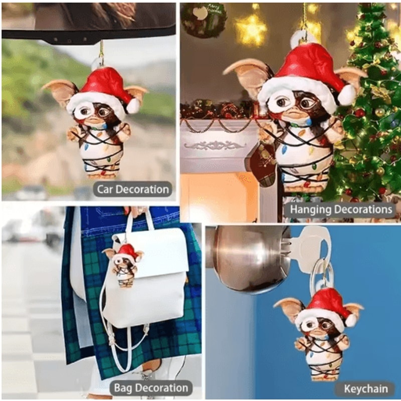 Gremlin Inspired Acrylic Christmas Ornament Multi Use Tree Car Mirror And Keychain Pendant 5