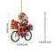 Santa Bicycle Acrylic Christmas Ornament Cartoon Holiday Tree Hanging Pendant 5