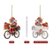Santa Bicycle Acrylic Christmas Ornament Cartoon Holiday Tree Hanging Pendant 6