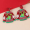 Festive Christmas Sweater Earrings Acrylic Santa And Snowflake Holiday Dangle Earrings 1