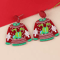 Festive Christmas Sweater Earrings Acrylic Santa And Snowflake Holiday Dangle Earrings 1