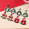 Festive Christmas Sweater Earrings Acrylic Santa And Snowflake Holiday Dangle Earrings 10