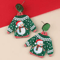 Festive Christmas Sweater Earrings Acrylic Santa And Snowflake Holiday Dangle Earrings 6