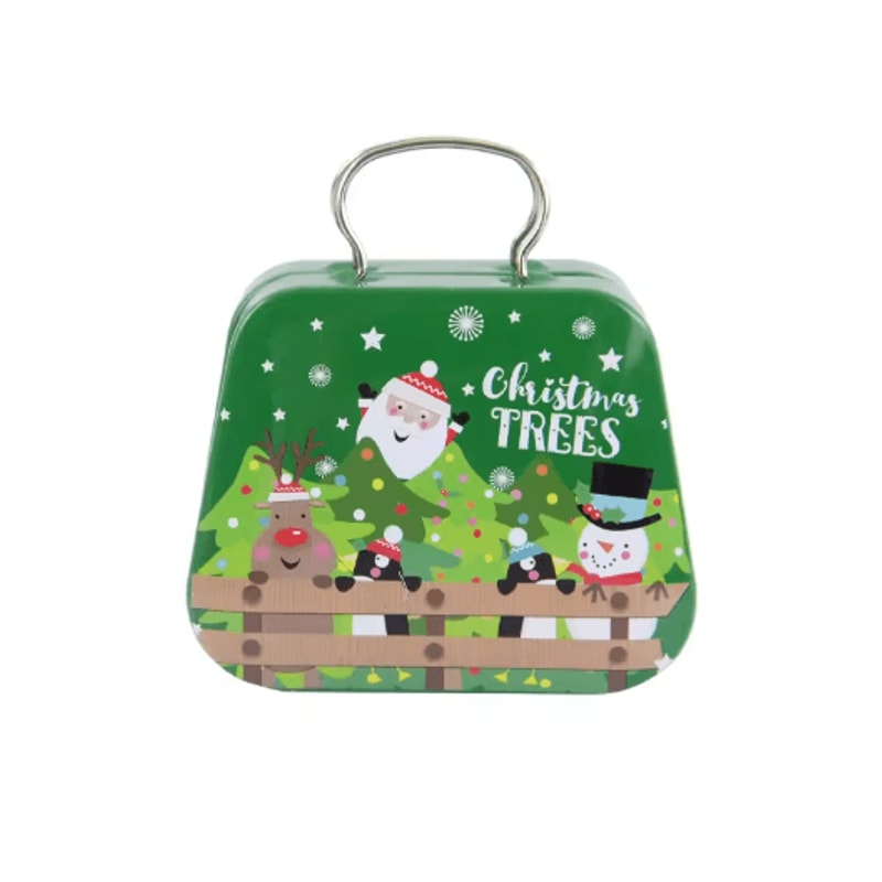 Festive Christmas Tin Handbag Gift Box Reusable Candy Cookie Treat Container 1