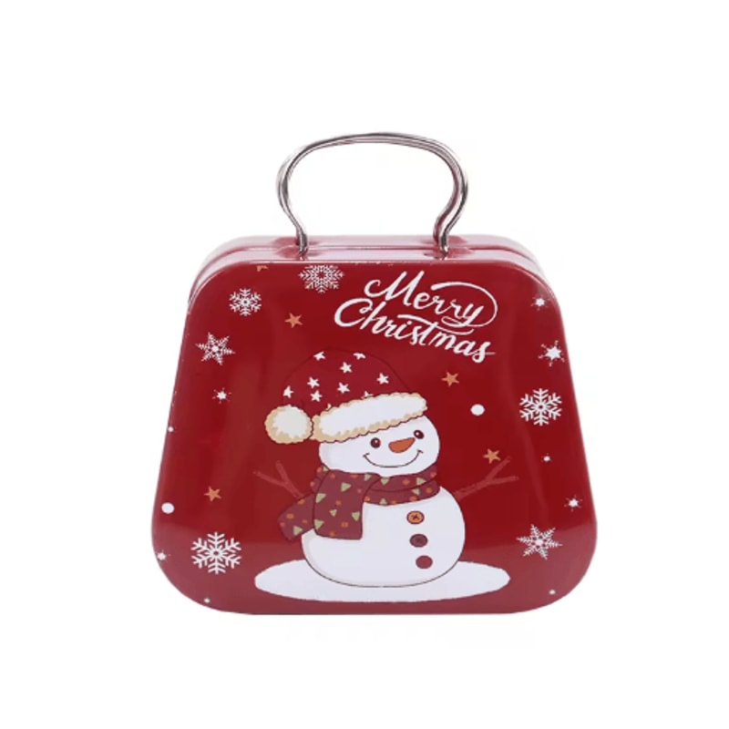 Festive Christmas Tin Handbag Gift Box Reusable Candy Cookie Treat Container 4