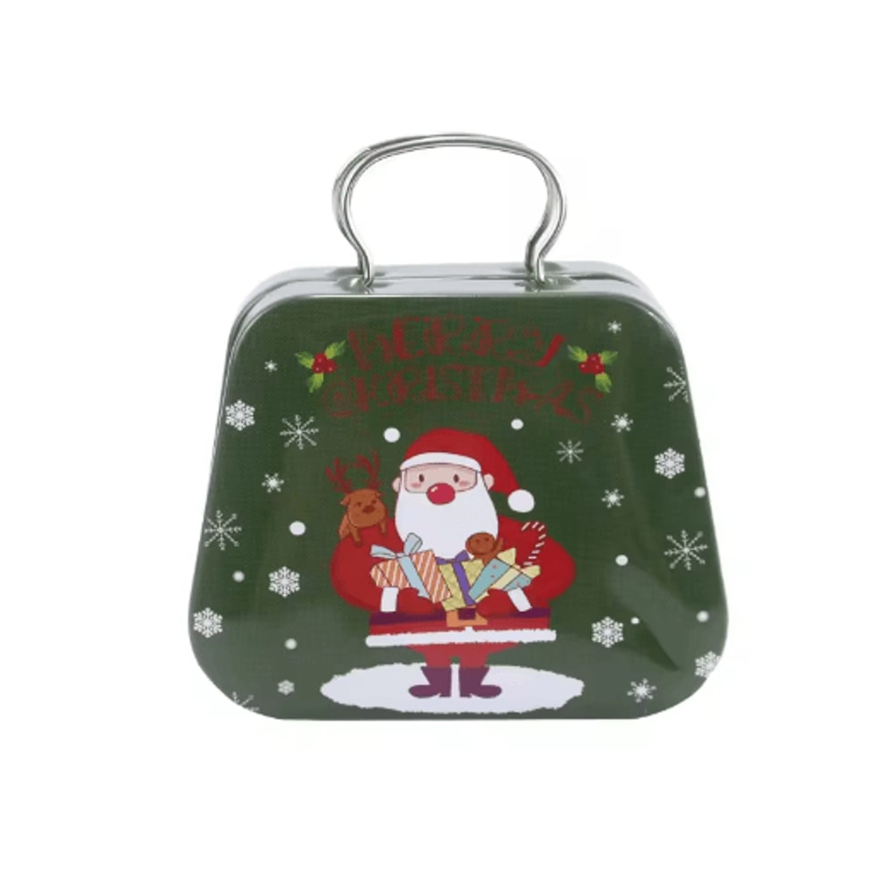 Festive Christmas Tin Handbag Gift Box Reusable Candy Cookie Treat Container 5