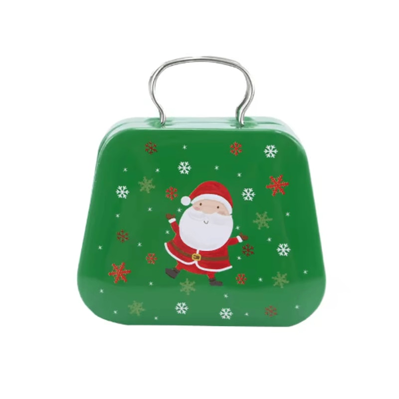 Festive Christmas Tin Handbag Gift Box Reusable Candy Cookie Treat Container 6