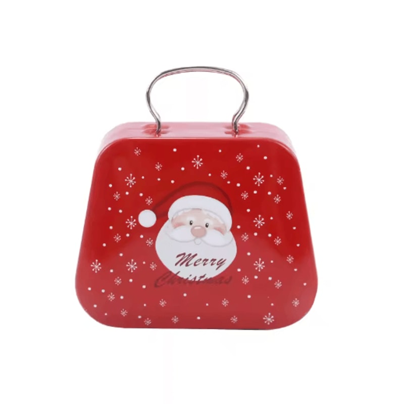 Festive Christmas Tin Handbag Gift Box Reusable Candy Cookie Treat Container 7
