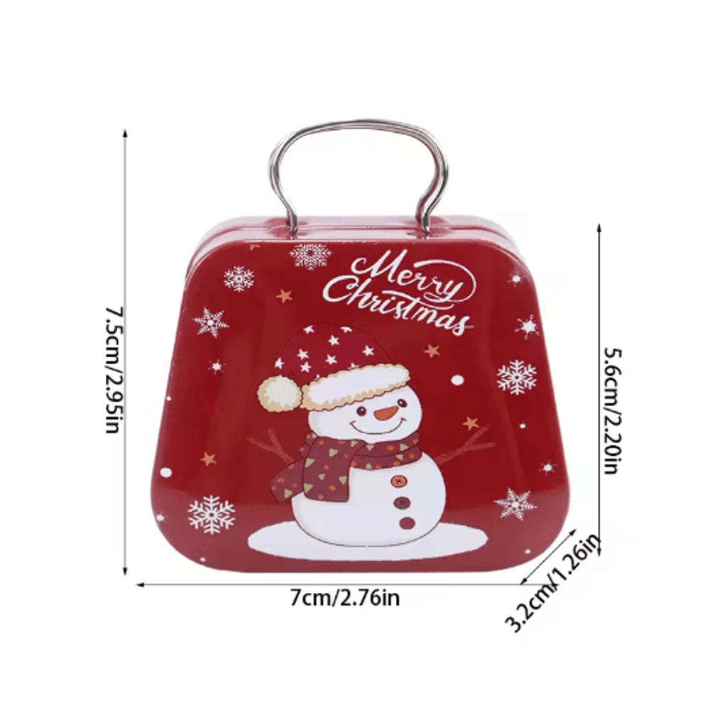 Festive Christmas Tin Handbag Gift Box Reusable Candy Cookie Treat Container 9