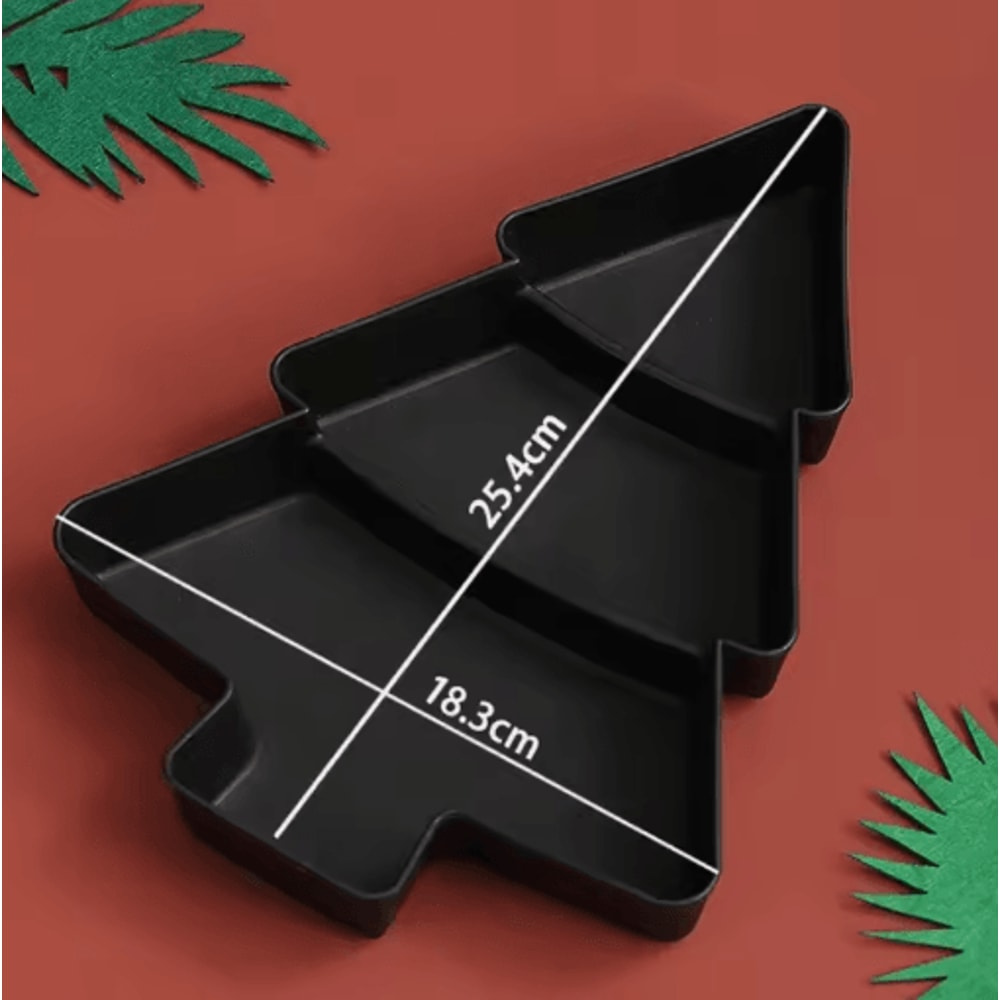 Festive Christmas Tree Fruit Plate Holiday Serving Tray For Home Decor 1