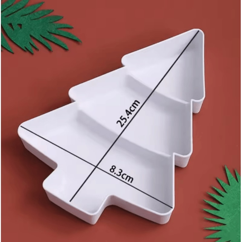 Festive Christmas Tree Fruit Plate Holiday Serving Tray For Home Decor 2