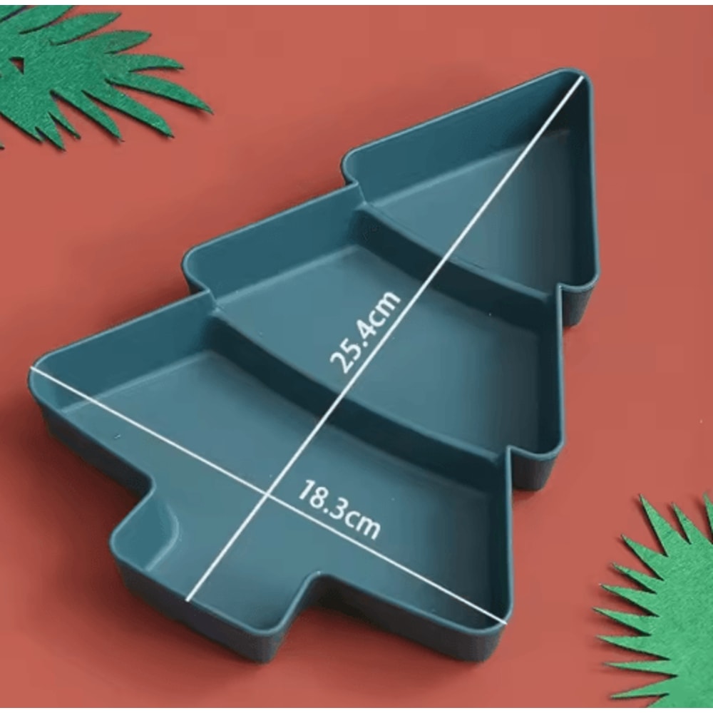 Festive Christmas Tree Fruit Plate Holiday Serving Tray For Home Decor 4