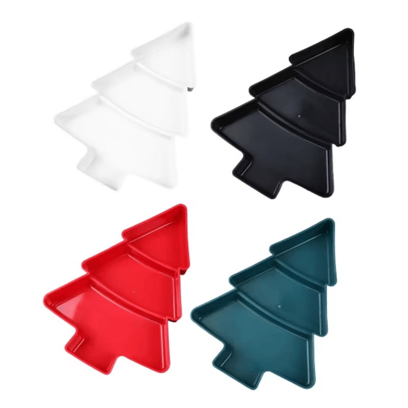 Festive Christmas Tree Fruit Plate Holiday Serving Tray For Home Decor 5