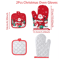 Festive Christmas Oven Gloves Heat Resistant Holiday Kitchen Mitts 2