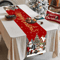 Red Christmas Santa Snowman Table Runner Festive Holiday Table Decor 4