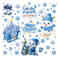 Festive Christmas Window Stickers Santa Snowman Snowflake Glass Decals 5