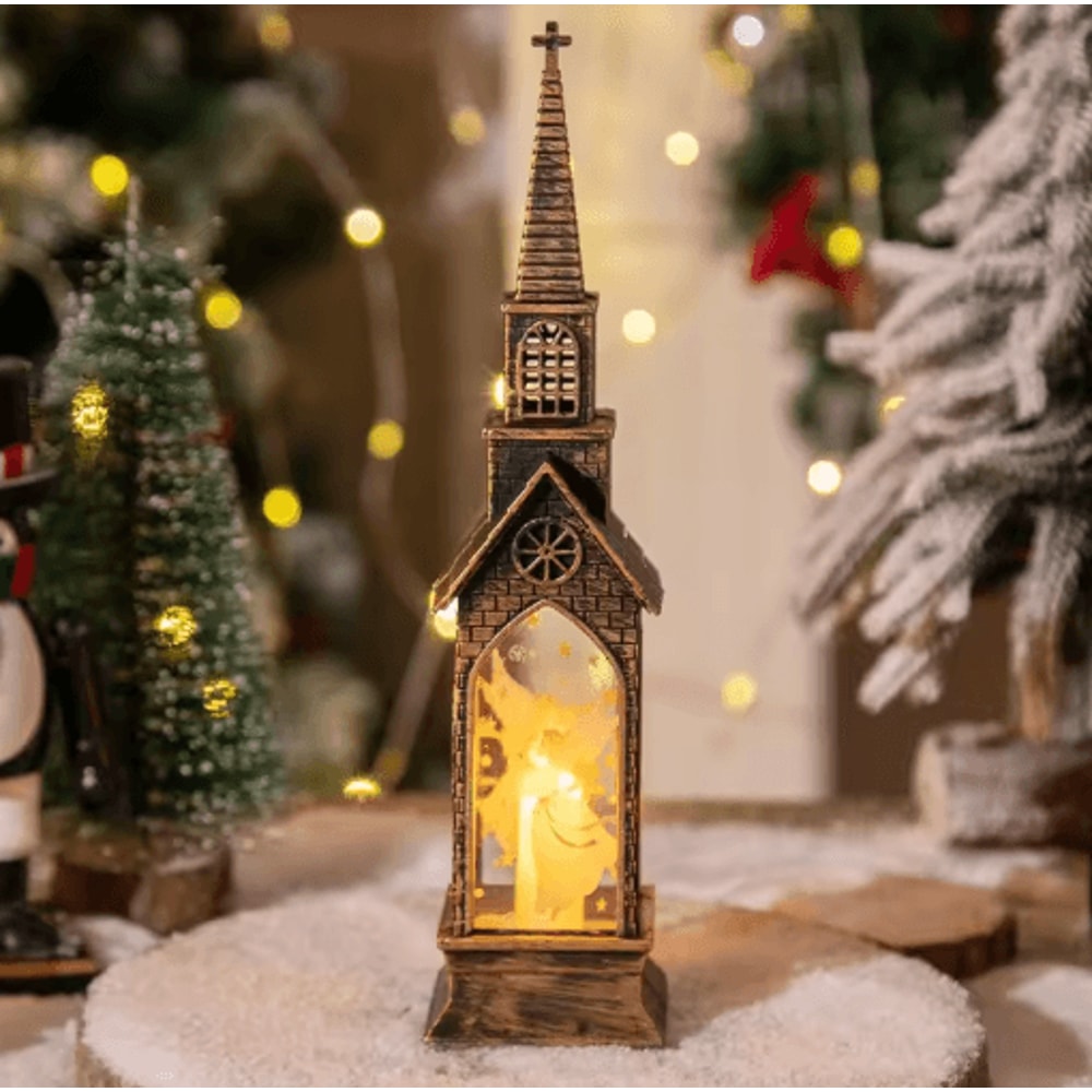 Festive Christmas LED Lantern Night Light Santa Snowman Table Decor 3