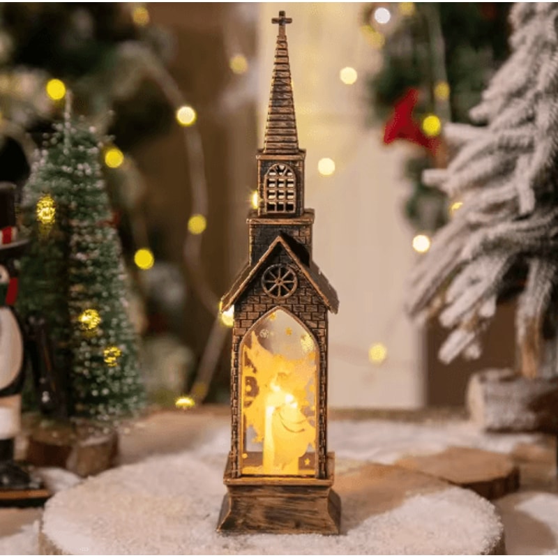 Festive Christmas LED Lantern Night Light Santa Snowman Table Decor 3