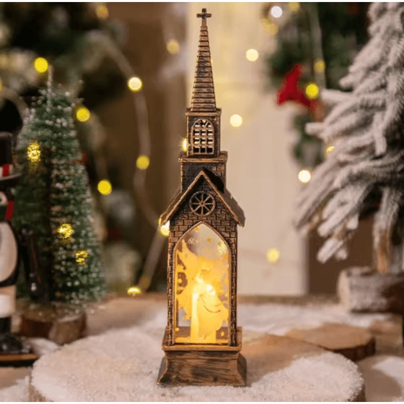 Festive Christmas LED Lantern Night Light Santa Snowman Table Decor 4