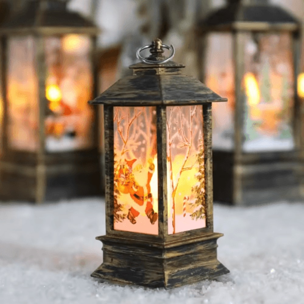 Festive Christmas Lantern Night Lights Santa Elk Snowman Table Decor 3