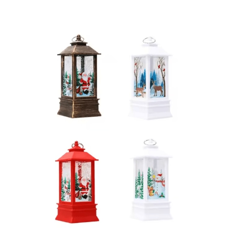 Festive Christmas Lantern Night Lights Santa Elk Snowman Table Decor 7