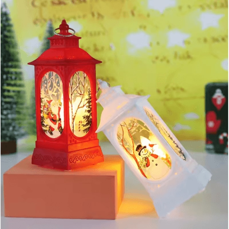 Festive Christmas Lantern Night Lights Santa Elk Snowman Table Decor 8