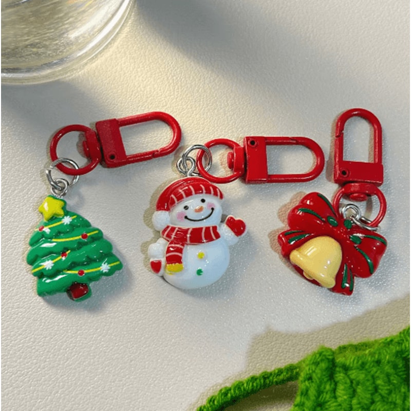 Cute Christmas Cartoon Keychain Set Santa Elk Party Favor Gifts 5