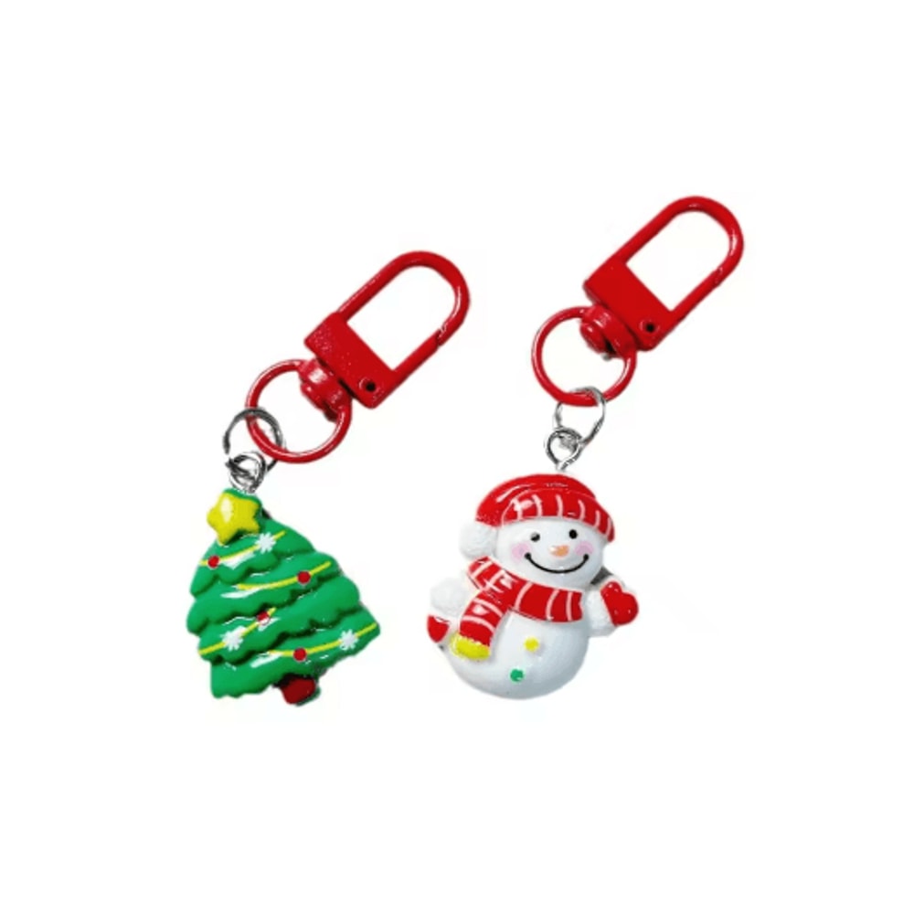 Cute Christmas Cartoon Keychain Set Santa Elk Party Favor Gifts 6