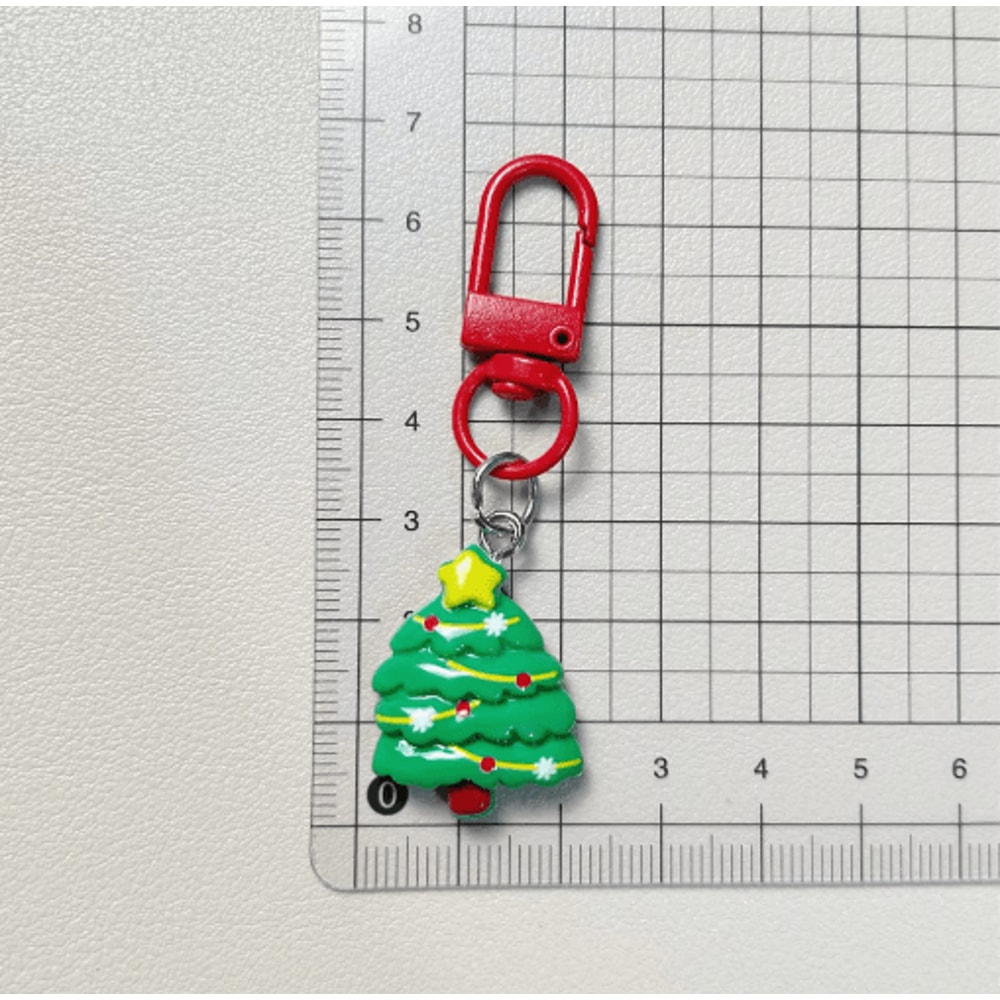 Cute Christmas Cartoon Keychain Set Santa Elk Party Favor Gifts 7