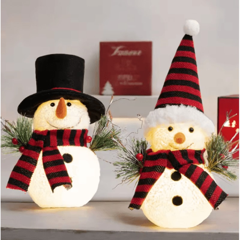 Cute Luminous Christmas Snowman Doll Festive Holiday Toy Gift 0