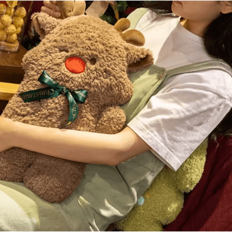 Cute Christmas Plush Pillow Santa Elk Soft Decorative Doll 7