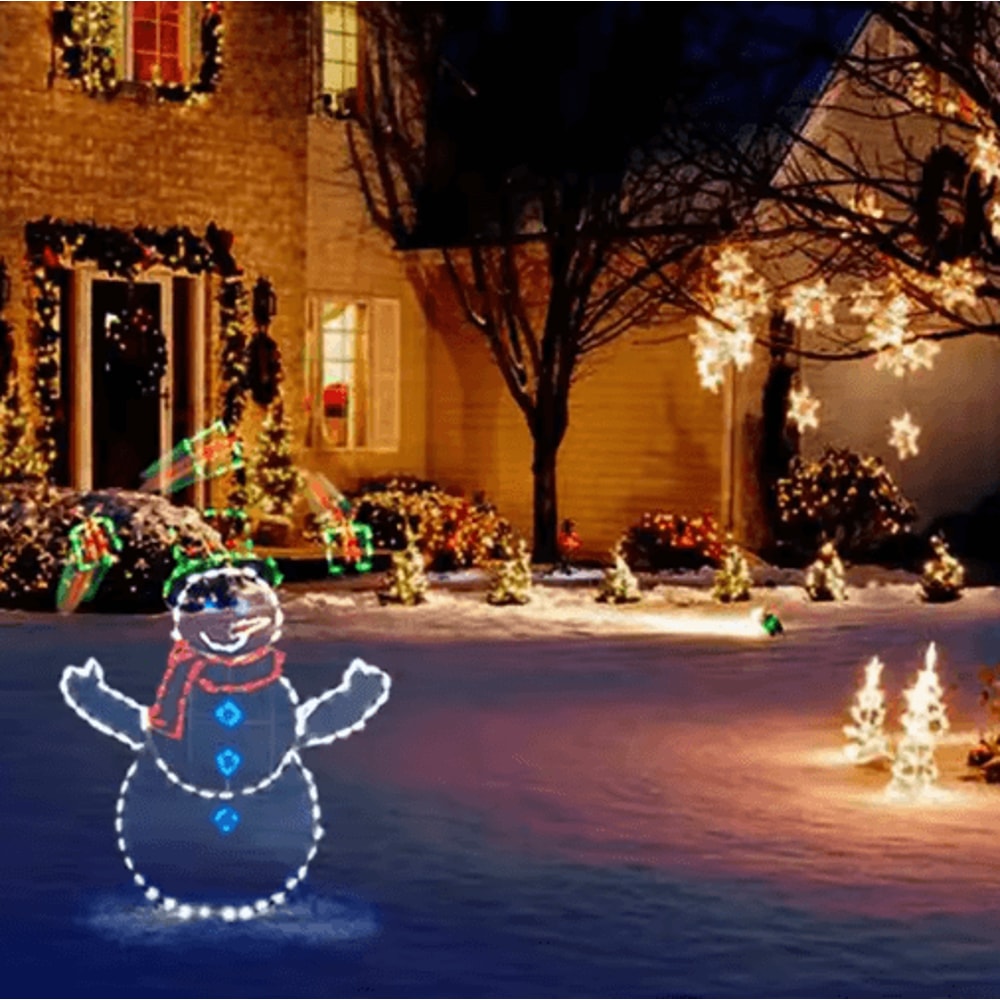 Animated LED Snowman Ornament With Glitter Festive Outdoor Christmas Decor 4