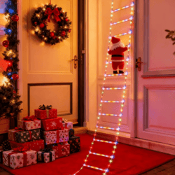 3m santa climbing christmas fairy lights – festive string light decor