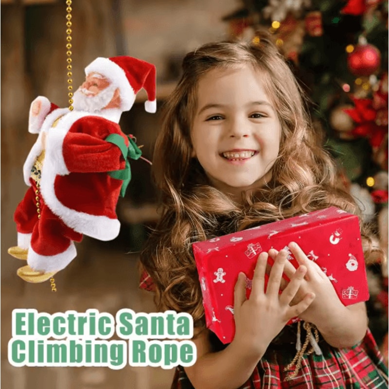 Animated Santa Climbing Ladder Decoration Musical LightUp Christmas Doll 6