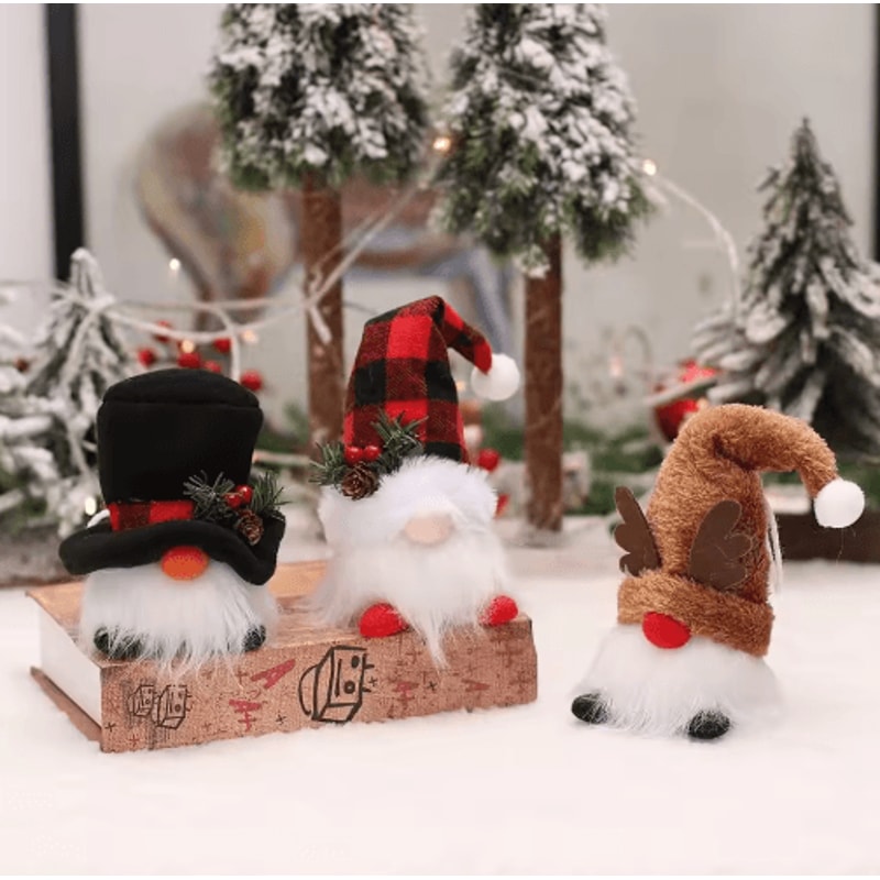 Glowing LED Christmas Gnome Plush Doll Festive Faceless Gnome Holiday Decoration 5