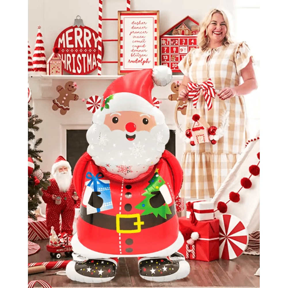 Festive Santa Claus Foil Balloon Christmas Party Holiday Decoration 2